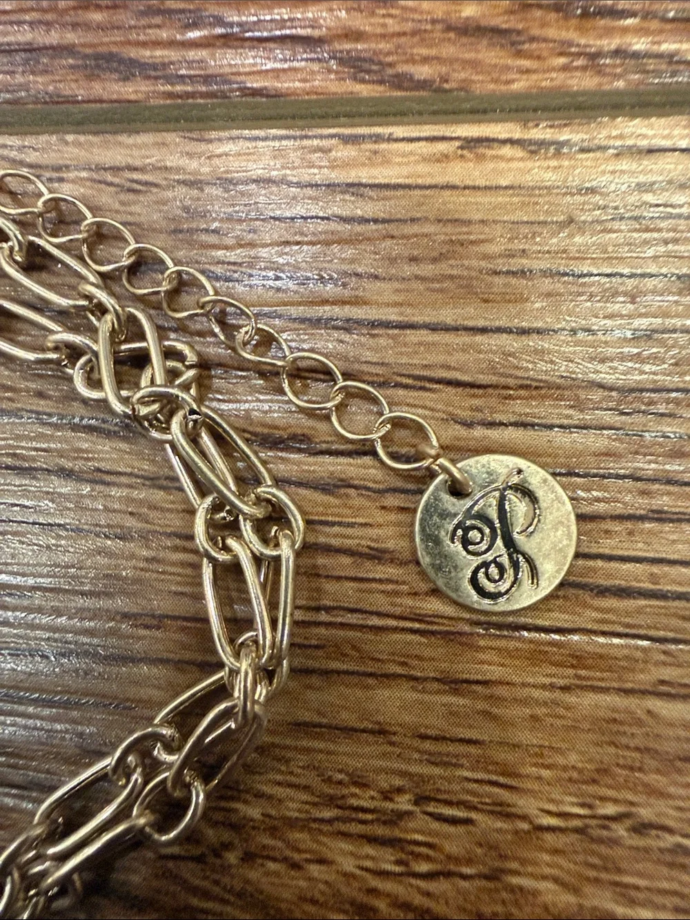 Plunder Gold-Tone Chain Necklace with Purple Pendant